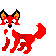Cute little red fox looking around, artwork by Firebrand Fox
